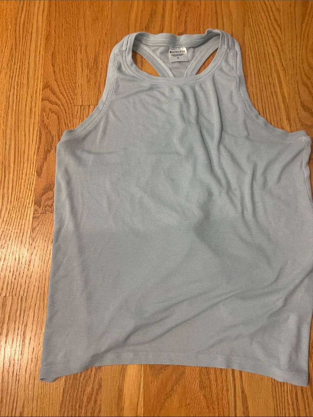 Athleta Pale Blue Ribbed Racerback Tank